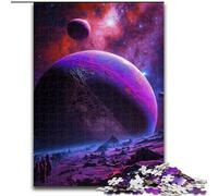Jigsaws 1000 Pieces for Adults Creepy Planet Neon Made of Wood, Perfect DIY Art Decor Or Birthday Gift 50x75cm Brain Teaser Game for Teenagers, Perfect