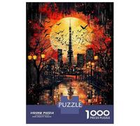 Jigsaws 1000 Pieces for Adults Crimson Dusk Tokyo at Sunset Jigsaw for Adults Relax Games But Fun And Humorous Challenging Game Gifts 70x50cm/1000pcs