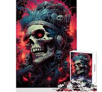 Jigsaws 1000 Pieces for Adults Cursed Skull Punk Impossible Game Learning Educational Educational Toy Wishlist with Santa Claus (50x75cm)