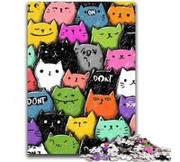 Jigsaws 1000 Pieces for Adults Cute Abstract Cat 1000 Pieces for Teenagers,for Educational Game Challenge Toy Deal As Gifts for The Whole Family (38x26cm)