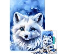 Jigsaws 1000 Pieces for Adults Cute Arctic Fox Relaxing Games for Educational Game Challenge Toy Secret Santa Gifts Perfect Decoration (Size 38x52cm)