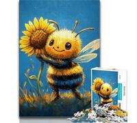 Jigsaws 1000 Pieces for Adults Cute Baby Bee,Stress Reliever Difficult Challenge Is Ideal As Gifts for The Whole Family 75x50cm