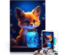 Jigsaws 1000 Pieces for Adults Cute fox Luminous Glow Toys Educational Games Stress Relieving Suitable for desktop decoration 50x70cm