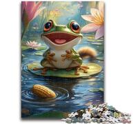 Jigsaws 1000 Pieces for Adults Cute Frog 1000 Pieces for Teenagers,for Educational Game Challenge Toy Deal As Gifts for The Whole Family (38x26cm)