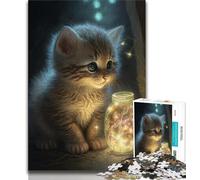 Jigsaws 1000 Pieces for Adults Cute Kitten Adult Puzzles,Challenging Game Gifts for Is Ideal As A Gift for The Whole Family 75x50cm