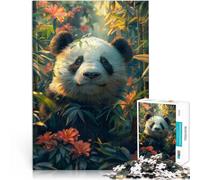 Jigsaws 1000 Pieces for Adults Cute Panda tropical forest Made of cardboard Suitable for people aged 14 and above Play toys because it is ideal as a gift for the whole family。size:38x52cm