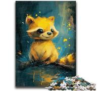 Jigsaws 1000 Pieces for Adults Cute Raccoon Baby 1000 Piece Jigsaw,Stress Reliever Difficult Challenge Unique Home Decor And Gifts (26x38cm)