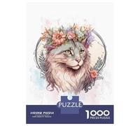 Jigsaws 1000 Pieces for Adults Cute Ragamuffin Flower Cat Puzzles for Adults Brain Teaser Game Stress Reliever Unique Birthday And Xmas Gifts 38x26cm/1000pcs