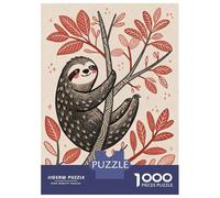 Jigsaws 1000 Pieces for Adults Cute Sloth Hanging on A Tree Branch Puzzle for Adults Relax Games Analysis And Logic Christmas Birthday Gifts 38x26cm/1000pcs