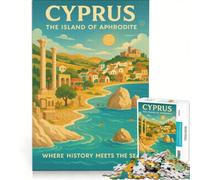 Jigsaws 1000 Pieces for Adults CYPRUS | Difficult Challenge Fun at Home Activities, Birthday Present,Travel Gifts, 75x50cm