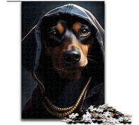 Jigsaws 1000 Pieces for Adults Dachshund Cool Made of Wood, Perfect DIY Art Decor Or Birthday Gift 50x75cm Challenging Brain Teaser - Relaxing Toy for Teenagers