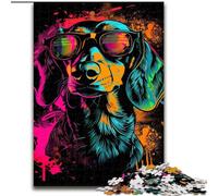 Jigsaws 1000 Pieces for Adults Dachshund Dog Art Made of Wood, Unique DIY Home Decor Gift Idea 50x75cm Adult & Family Activity, DIY Home Decor Gift