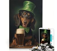 Jigsaws 1000 Pieces for Adults Dachshund Loves Brew, Educational Games, Difficult And Challenge, Unique Challenge Game 38x52cm
