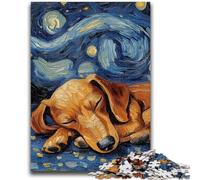Jigsaws 1000 Pieces for Adults Dachshund Night Sky Learning Educational Toys Family Games Enhance Love between Couples 50x75cm