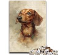 Jigsaws 1000 Pieces for Adults Dachshund Retro Family Fun for Is Ideal As A Gift for The Whole Family for And Age 14 Years Up 26x38cm
