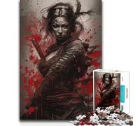 Jigsaws 1000 Pieces for Adults Dangerous Samurai Geisha Challenging Game Toys For Family Fun Gift For Birthdays (size 38x52cm)
