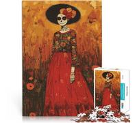 Jigsaws 1000 Pieces for Adults Day of the Dead Woman in Field Made of wood Suitable for ages 14 and up educational toys for learning Christmas Birthday Gifts 。size:50x75cm/19.68x29.52inch