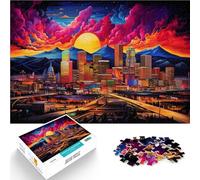 Jigsaws 1000 Pieces for Adults Denver Skyline Interessante Stressreduzierung Jedes Stück ist einzigartig Anspruchsvolles Familienspiel75x50cm