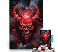 Jigsaws 1000 Pieces for Adults Devil Demon Face Made of cardboard Suitable for people aged 14 and above unique challenge game Offered as gifts for the whole family。size：26x38cm/10.24x14.96inch