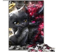 Jigsaws 1000 Pieces for Adults Devil Kitten,Educational Games Home Decoration for Is Ideal As A Gift for The Whole Family 38X26CM