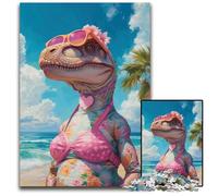 Jigsaws 1000 Pieces for Adults Dinosaur Beach Babe Jigsaw Puzzles for Adults for Home Decor Brain TrainingHoliday Gifts 1000 PCS(38x26cm)