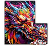 Jigsaws 1000 Pieces for Adults Dinosaur Graffiti Puzzles for Adults Fun at Home Activities, Birthday Present, Travel Gifts 50x75CM/19.68x29.52inch