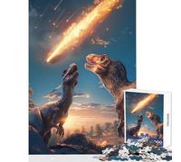 Jigsaws 1000 Pieces for Adults Dinosaurs Looking Up at A Meteor Puzzles for Teenagers Pattern Assembly Difficult And Challenge Challenging Game And Family Play (38x26cm)