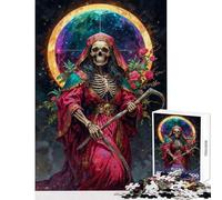 Jigsaws 1000 Pieces for Adults Diosa De Lo Inevitable Santa Muerte Impossible Game Learning Educational Educational Toy Wishlist with Santa Claus (38x26cm)