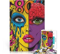 Jigsaws 1000 Pieces for Adults Dissolving Art Woman Difficult and Challenge 26x38cm with Matching Poster and Trivia Sheet for Age 14+