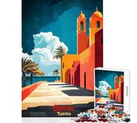 Jigsaws 1000 Pieces for Adults Djerba Tunisia Art Poster 1000 Piece Jigsaw Educational Toy Gifts For Birthdays Learning Educational (38x26cm)