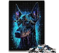 Jigsaws 1000 Pieces for Adults Doberman Pinscher Challenging Game And Family Play with Fully Interlocking Randomly Shaped Pieces 26x38cm