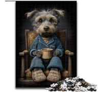 Jigsaws 1000 Pieces for Adults Dog Drinking Coffee, Educational Toys for Is Ideal As A Gift for The Whole Family for And 14 Years Old (Size 50x75cm)