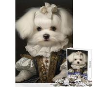 Jigsaws 1000 Pieces for Adults Dog in Renaissance Dress Puzzles for Teenagers Pattern Assembly Difficult And Challenge Challenging Game And Family Play (50x75cm)