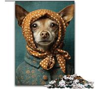 Jigsaws 1000 Pieces for Adults Dog Wearing A Turban,Educational Games Home Decoration for Is Ideal As A Gift for The Whole Family 38X26CM