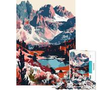 Jigsaws 1000 Pieces for Adults Dolomites Mountain Lake Landscape Italy Toy Intellectual Game for Educational Game Hand Speed Race Gifts for Women Men (size 38x26cm)