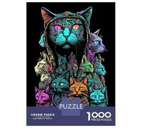 Jigsaws 1000 Pieces for Adults Doodling Cats Jigsaw for Adults Relax Games But Fun And Humorous Challenging Game Gifts 70x50cm/1000pcs