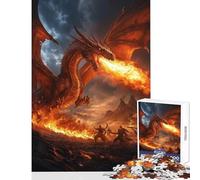Jigsaws 1000 Pieces for Adults Dragon Fire Breath Anti-Stress Toys Great Gift for Games Educational Game Wishlist with Santa Claus Size 38x26cm