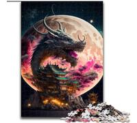 Jigsaws 1000 Pieces for Adults Dragon Japanese Made of Wood, Ideal for Family Fun, Relaxation 50x75cm Birthday Party for Men Women