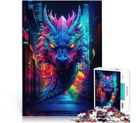 Jigsaws 1000 Pieces for Adults Dragon neon Twenty Pädagogisches Spielzeug zum Stressabbau Geburtstagsgeschenk75x50cm