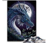 Jigsaws 1000 Pieces for Adults Dragon on The Moon 1000 Piece Jigsaw Puzzles for Adults Challenging DIY Brain Game, Interactive Family Activity (Size 50x75cm)