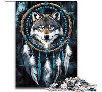 Jigsaws 1000 Pieces for Adults Dream Catcher Wolf Puzzles 1000 Pieces for Adults Engaging Family Game Night Activity 50X75CM