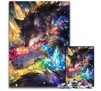 Jigsaws 1000 Pieces for Adults Dreaming Crystal Wolf paper Jigsaw Puzzles for Adults Perfect DIY Artwork 1000 PCS(38x26cm)