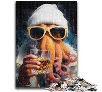 Jigsaws 1000 Pieces for Adults Drinking Octopus 1000 Piece Jigsaw,Family Entertainment Toys with Matching Poster And Trivia Sheet (38x26cm)