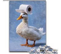 Jigsaws 1000 Pieces for Adults Duck And Toilet Paper, for Ages 14 And over Each Piece Is Unique - Fun And Challenging Game for The Whole Family Good Gift (Size 26x38cm)