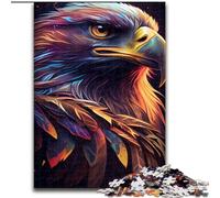 Jigsaws 1000 Pieces for Adults Eagle Colorful Made of Wood, Fun Activity for at Home 50x75cm An for Christmas Or Birthdays