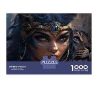 Jigsaws 1000 Pieces for Adults Elegant Egyptian Queen Art Print Jigsaw for Adults Relaxing Games Presents for Women Fun at Home Activities, 52x38cm/1000pcs