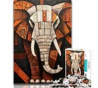 Jigsaws 1000 Pieces for Adults Elephant 1000 Piece Jigsaw,Family Entertainment Toys with Matching Poster And Trivia Sheet 38x26cm