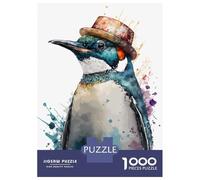 Jigsaws 1000 Pieces for Adults Emperor Penguin Watercolor Puzzles for Adults Brain Teaser Game Stress Reliever Unique Birthday And Xmas Gifts 70x50cm/1000pcs