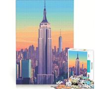 Jigsaws 1000 Pieces for Adults Empire State Building Skyline, Practical Game, Home Art Decor, Unique Birthday And Xmas Gifts 38x26cm