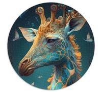 Jigsaws 1000 Pieces for Adults Enchanted Kingdom Giraffe Jigsaw Puzzles Toys Gift Educational Intellectual Decompressing Fun Family Game (67.5x67.5cm)